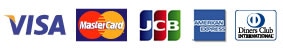 VISA、MasterCard、JCB、AMERICAN EXPRESS、Diners、DISCOVER、MUFG CARD、DC、NICOS、OMC